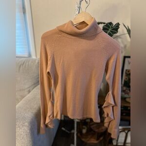 Vintage Newport News Turtleneck Sweater Women’s Small Ruffle Sleeve 90s Y2K